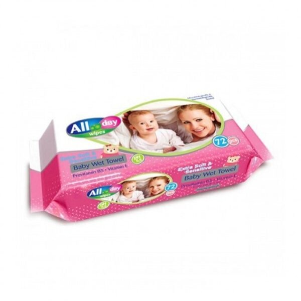 ALL DAY **(  BABY WIPES  )** 24 X 72 PCS ** PINK
