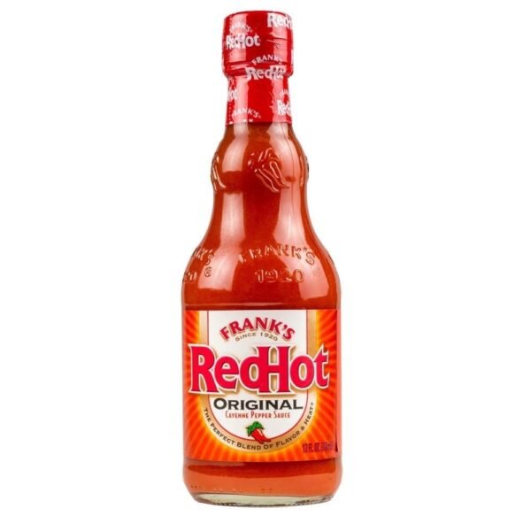 FRANKS RED ---- HOT CAYENNE PEPPER SAUCE----12 X 5 OZ ( 150 ML)