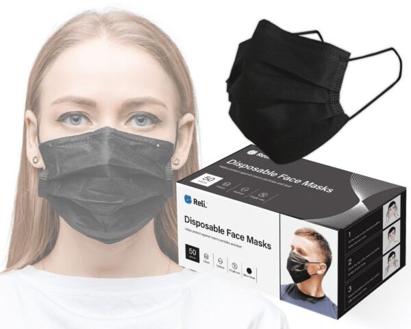 BLACK **( FACE MASK )** 50 PCS