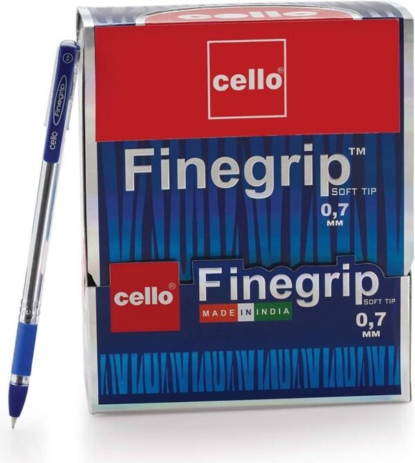 CELLO PEN -(  FINE GRIP )- 50 PEN .. BLUE  ..  07 mm